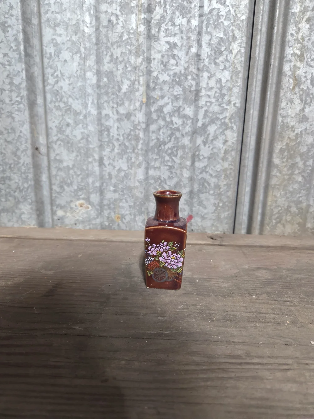 Brown Floral Decorative Mini Vase - Home Accents